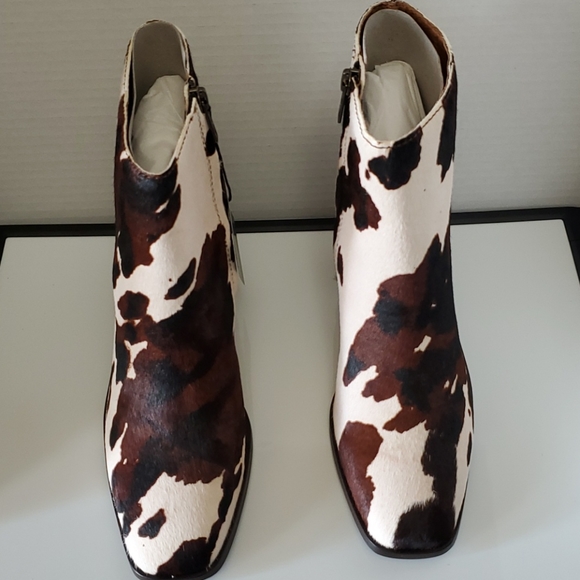 Frye Shoes - NWT FRYE Georgia Cow Print Bootie Cream/Brown